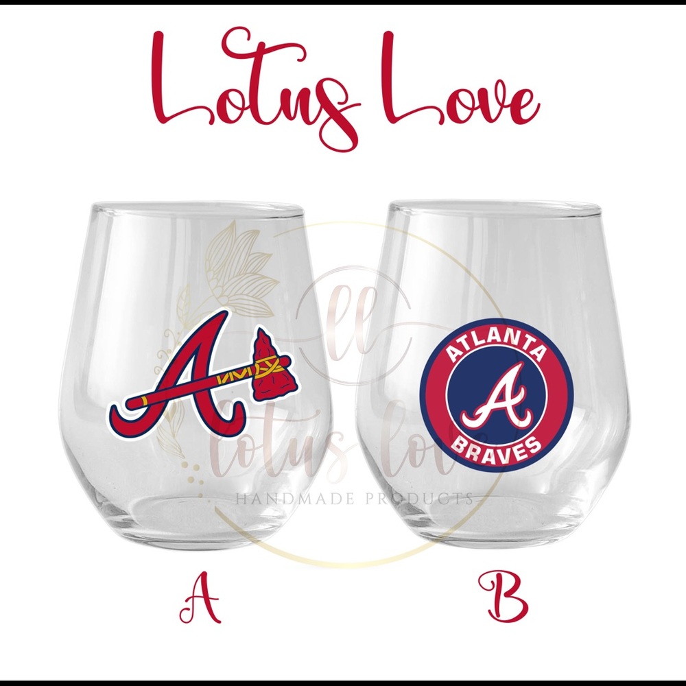 Atlanta Braves Stemless Wine Set of 2